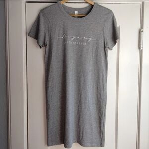 As Colour Organic Mika Cotton Gray Short Sleeve T-shirt Dress Womens Size Small